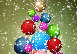 Картинка праздничные 3д+графика+ новый+год графика новый год шары