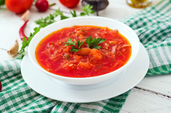 Картинка еда первые+блюда зелень борщ