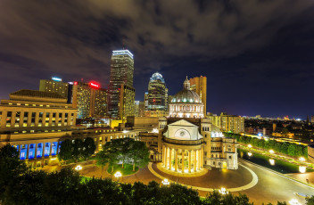 Картинка города бостон+ сша огни вечер