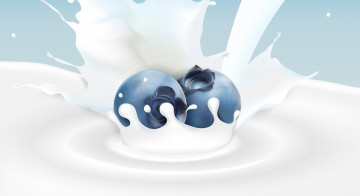 Картинка векторная+графика еда+ food черника молоко фон ягода