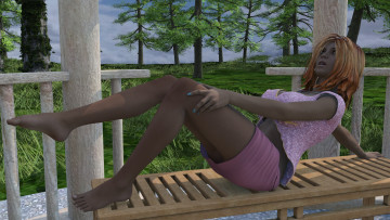 Картинка 3д+графика люди+ people девушка взгляд фон