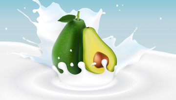 обоя векторная графика, еда , food, молоко, авакадо, фон