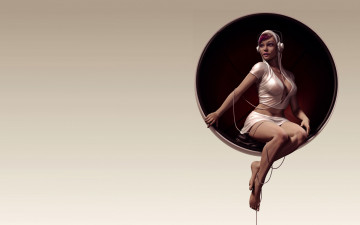 Картинка 3д+графика люди+ people pascal ackermann арт flower of sounds девушка