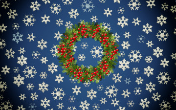 Картинка праздничные векторная+графика+ новый+год фон новый год венок рябина минимализм зима снежинки праздничный рождество праздник снег