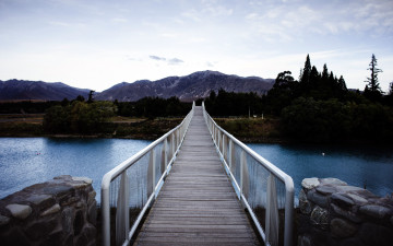 Картинка природа реки озера мост горы река