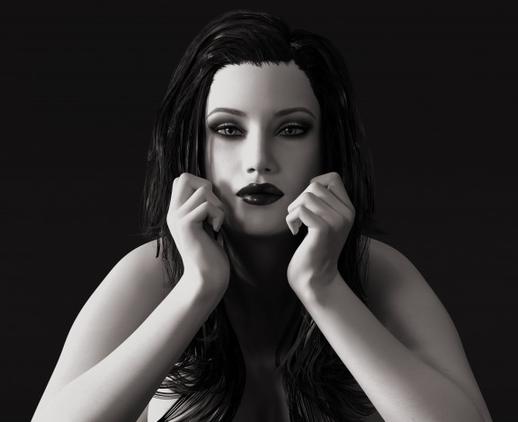 Обои картинки фото 3д графика, портрет , portraits, девушка, фон, взгляд