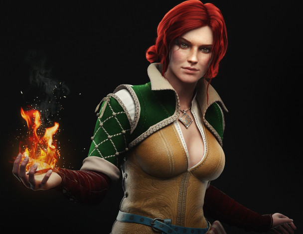 Обои картинки фото 3д графика, фантазия , fantasy, девушка, взгляд, фон