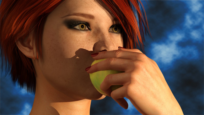 Обои картинки фото 3д графика, портрет , portraits, фон, взгляд, девушка