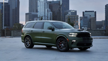Картинка автомобили dodge зеленый 2021 durango srt 392 джип город