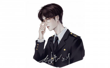 Картинка рисованное люди парень очки форма