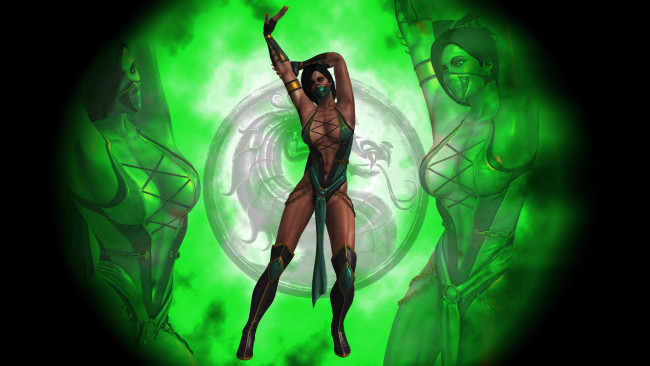 Обои картинки фото видео игры, mortal kombat, девушка, фон, взгляд, униформа, маска