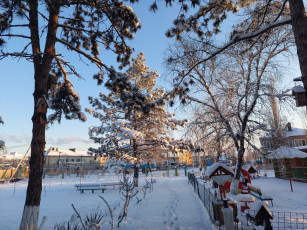 Картинка города -+улицы +площади +набережные зима снег