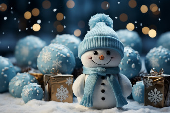 Картинка праздничные снеговики новый год