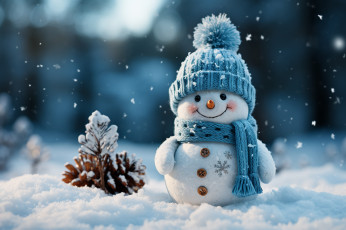 обоя праздничные, снеговики, новый, год