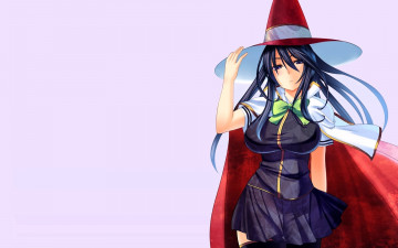 Картинка аниме магия +колдовство +halloween девушка шляпа плащ