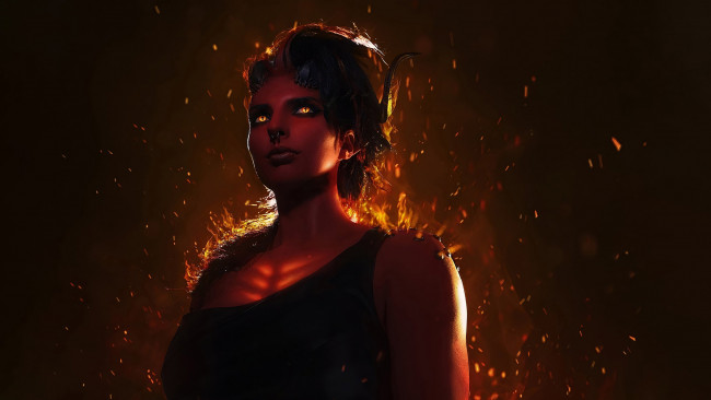 Обои картинки фото девушки, анастасия волкова, baldurs, gate, 3, karlach, анастасия, волкова