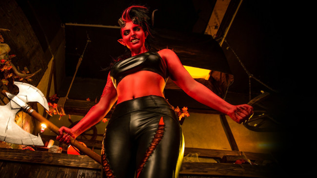 Обои картинки фото девушки, анастасия волкова, baldurs, gate, 3, karlach, анастасия, волкова