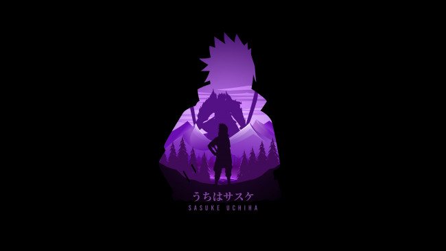 Обои картинки фото naruto, аниме, sasuke, uchiha, amoled, наруто, минимализм, черный, фон