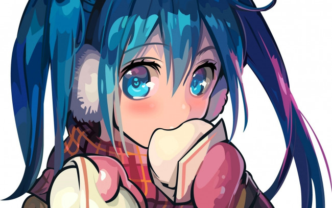 Обои картинки фото аниме, vocaloid, девочка, лицо