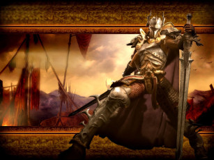 Картинка видео+игры guild+wars рыцарь доспехи меч знамена