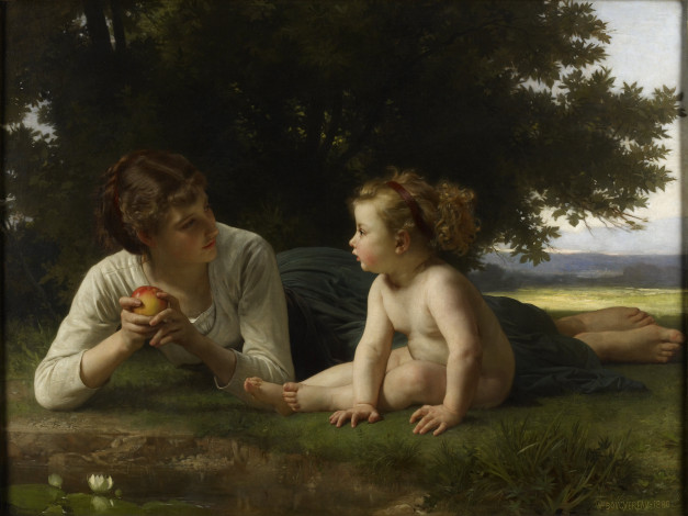 Обои картинки фото adolphe william bouguereau, рисованное, adolphe-william bouguereau, уильям, адольф, бугеро, классическое, искусство, живопись, художественное, произведение, обнаженная, натура