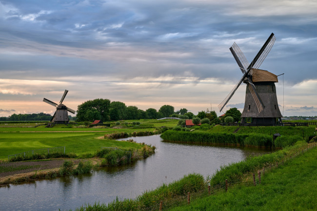 Обои картинки фото netherlands, разное, мельницы