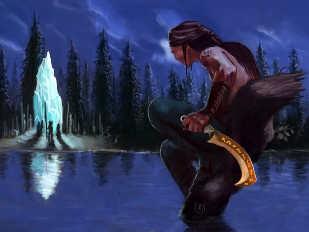 Обои картинки фото рисунки, конкурса, ice, and, fire, фэнтези, люди