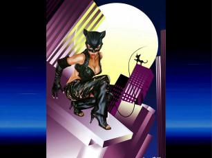 Картинка кошка фэнтези девушки