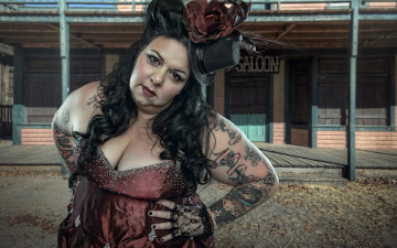 Картинка -Unsort+Креатив девушки unsort креатив saloon мадам шляпка тату