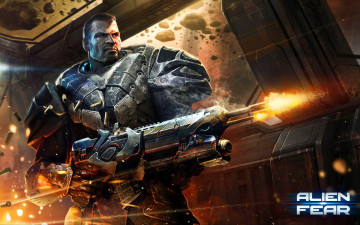 Картинка alien fear видео игры rage огонь гильзы оружие доспехи