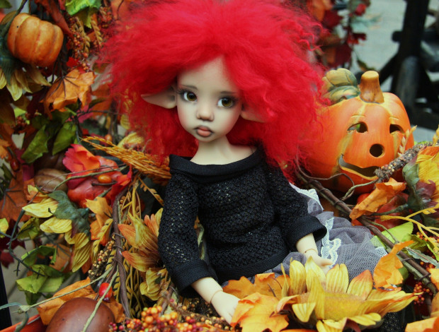 Обои картинки фото разное, игрушки, кула, эльф, тыквы