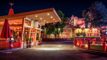 Картинка города диснейленд калифорния фонари парки ночь сша hdr анахайм дизайн