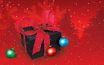 Картинка праздничные векторная+графика+ новый+год шары подарок