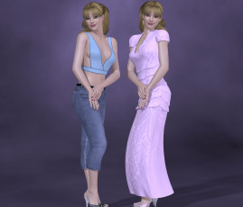 Картинка 3д+графика люди+ people девушки фон взгляд