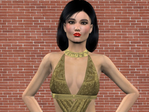 Картинка 3д+графика люди+ people девушка взгляд фон