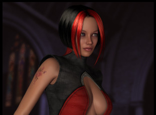 Картинка 3д+графика люди+ people взгляд девушка тату фон