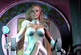 Картинка 3д+графика люди+ people шест кресло фон взгляд девушка