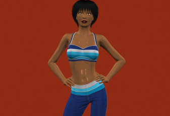 Картинка 3д+графика люди+ people девушка взгляд фон