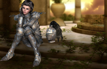 Картинка 3д+графика амазонки+ amazon девушка фон взгляд