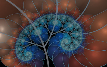 Картинка 3д+графика фракталы+ fractal цвета фон узор