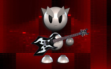 Картинка 3д+графика юмор+ humor смайлик фон гитара