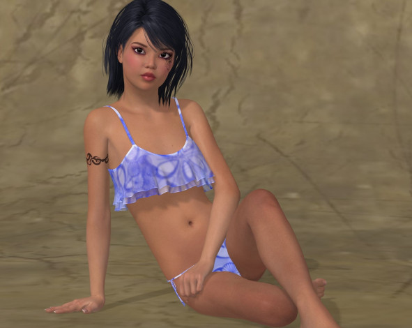 Обои картинки фото 3д графика, люди , people, девушка, взгляд, фон