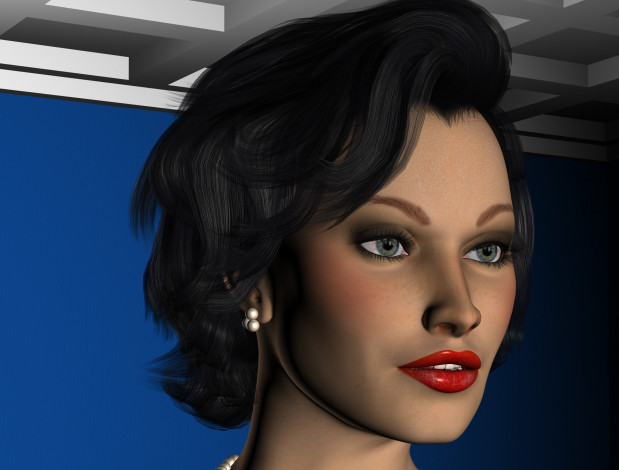 Обои картинки фото 3д графика, портрет , portraits, фон, взгляд, девушка