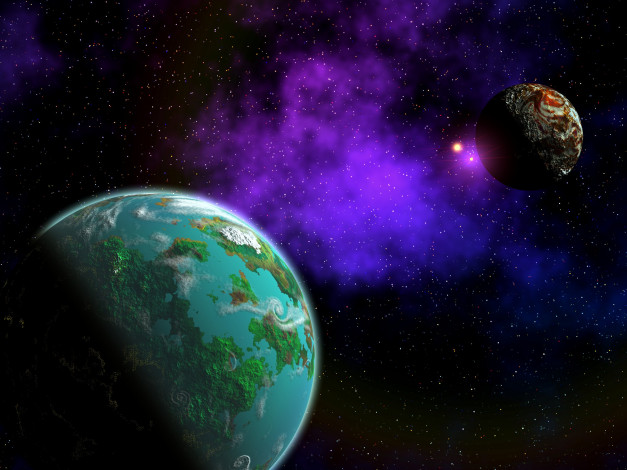 Обои картинки фото космос, арт, галактика, вселенная, звезды, планеты