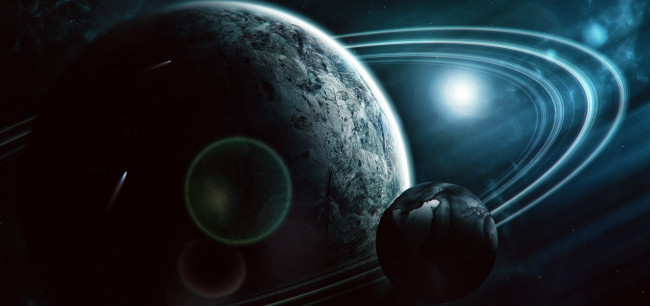 Обои картинки фото космос, арт, звезды, планеты, галактика, вселенная