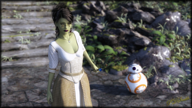 Обои картинки фото 3д графика, фантазия , fantasy, фон, девушка, взгляд