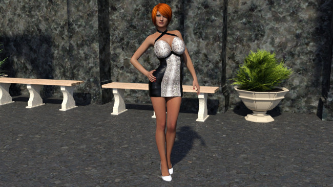 Обои картинки фото 3д графика, люди , people, фон, взгляд, девушка