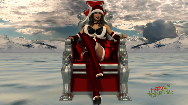 Обои картинки фото 3д графика, праздники , holidays, взгляд, фон, девушка, кресло