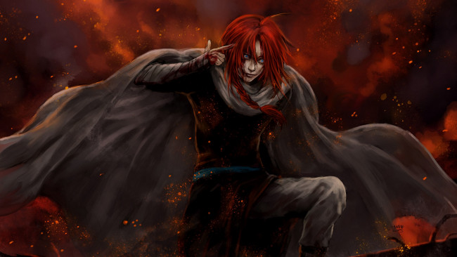 Обои картинки фото фэнтези, люди, рыжий, парень, арт