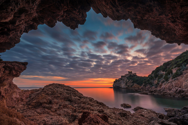 Обои картинки фото города, - пейзажи, скала, бухта, замок